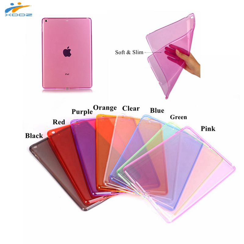 XDDZ - 8 Colors Soft Skin Flexible Transparent Clear TPU Back Case Cover For Apple iPad 2017 9.7 inch