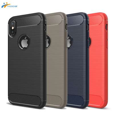 XDDZ Soft TPU Carbon fiber Black 8 X Cover Phone Case for iPhone X