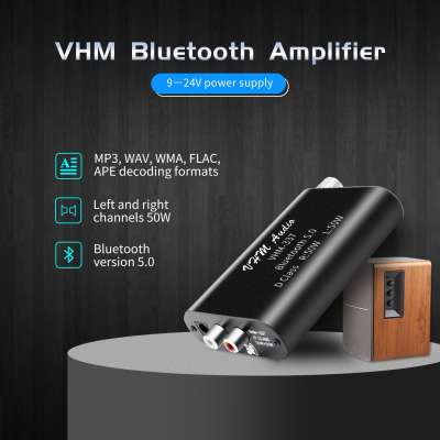 VHM337 50WX2 Mini Bluetooth 5.0 Wireless Audio Power Digital Amplifier Board Stereo Amp DC 9V-24V